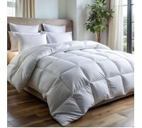 ALPES BLANC - Couette Naturelle Tempérée 90% Duvet - 220g/m² - Fabrication Française- Légère et gonflante 200x200 cm