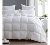 Alpes Blanc - Couette tempérée 220g/m² 240 x 260 cm - 90% Duvet de Canard - Fabriquée en France - Légère et Chaude - Confort Toutes Saisons