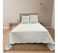 ALPES BLANC - Couvre lit Plaisance - 230x250 cm - 2 places Ivoire