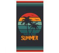 Alpes Blanc Drap de Plage Summer Pastel sur Fond Noir 90x170 cm - Serviette de Plage 100% Coton Tissage Jacquard, Douce et absorbante
