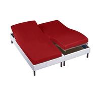ALPES BLANC - Drap Housse 2x80x200 cm Bordeaux TPR
