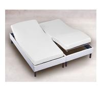 ALPES BLANC - Drap Housse Blanc 2x90x200 cm - Spécial Lit électrique - 100% Coton 57 fils - Grand Bonnet - Fabrication Française