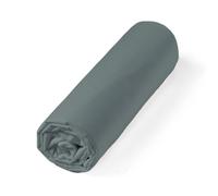 ALPES BLANC - Drap housse Percale 80 fils - Anthracite 140x190 cm - Grand bonnet 30 cm - Fabrication Européenne - Doux, résistant