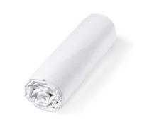 ALPES BLANC - Drap housse Percale 80 fils - Blanc 160x200 cm - Grand bonnet 30 cm - Fabrication Européenne - Doux, résistant