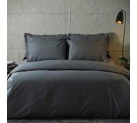 Alpes Blanc Housse de Couette 240x280cm Anthracite 100% Coton 57 Fils + 2 Taies d'oreiller - Doux et Confortable pour lit King Size