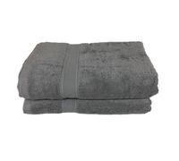 Alpes Blanc Lot de 2 draps de Bain é ponge 600 g/m² Gris Anthracite 70x140 cm - 100% Coton, Absorption oprimale et Douceur