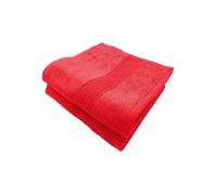 ALPES BLANC - Lot de 2 Serviettes de Bain 600g Rouge - Coton & Bambou Ultra Douces, Absorbantes et Résistantes - 100x150 cm