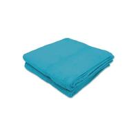 ALPES BLANC - Lot de 2 serviettes de bain 70x140 cm Bleu canard - 100 % coton éponge 600 g/m², ultra-absorbants, doux et durables