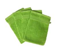 Alpes Blanc Lot de 4 Gants de Toilette - 20x15 - Anis