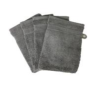 Alpes Blanc Lot de 4 Gants de Toilette - 20x15 - Anthracite