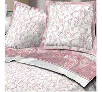 ALPES BLANC - Parure de draps flanelle 4 pièces fleuris rosier - 160x200 cm