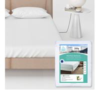 ALPES BLANC - Protège matelas 100 % coton 200 g/m² 90x190 cm - Molleton doux, forme drap housse, bonnet 30 cm, résistant au lavage