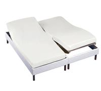 Alpes Blanc - Protège Matelas 2x80x200 cm pour lit électrique articulé - 100% Coton 200 g/m² - Forme Drap Housse - Bonnet 30 cm - Traitement Anti-rétrécissement - Fabrication européenne