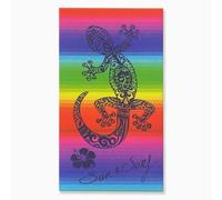 Alpes Blanc Serviette de Plage Lézard 90x170 cm 100% Coton égyptien - Motif margouillat Exotique Multicolore, Absorption optimale