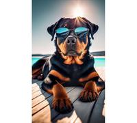 Alpes Blanc Serviette de Plage Rottweiler Cool - Légère et absorbante - 100% Coton - 100x180 cm