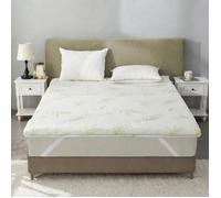 ALPES BLANC - Surmatelas à mémoire de forme 140x190 cm - Visco et fibres de bambou - Confort ergonomique - Déhoussable et lavable