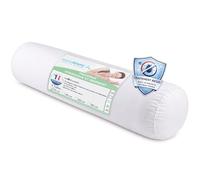 Alpes Blanc - Traversin 90 cm - Anti-Acariens et Anti-Bactériens - Confort Moelleux - Enveloppe 100% Coton - Lavable - Fabrication Française