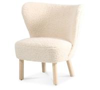ALPES - Fauteuil en fausse fourrure blanche Blanc