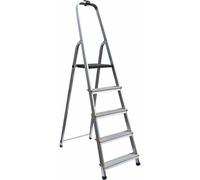 ALPFA Echelle de ménage 5 marches Alu Aluminium Escalier 2,8m Hauteur de travail