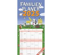 Alpha Edition - Agenda familial Happy 2025, avec minuterie familiale, 22 x 45 cm, calendrier familial avec 5 colonnes, dates des vacances, calendrier 100 ans, illustrations de Gunga et calendrier