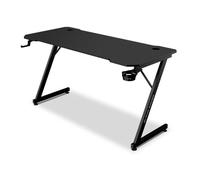 Alpha Gamer Gemina - Bureau gaming noir 140 x 60 cm, plateau texturé carbone, gestion câbles
