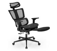 Alpha Home Chaise de Bureau Ergonomique avec Repose-Pieds Rétractable, Chaise à Haut Dossier, Fauteuil d'Ordinateur, Siege Bureau à Domicile, Angle d'inclinaison de 90 à 130°