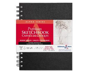 Alpha Series carnet spiralé 50F 15,2x20,3cm 150g - Blanc
