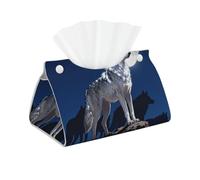 Alpha Wolf Leader Longue boîte à mouchoirs en cuir synthétique imperméable pour salle de bain