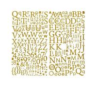 Alphabet autocollant paillettes doré