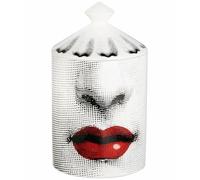 AlphaDesignLuxe Bougeoir décoratif fabriqué à la Main aromathérapie Pot de Bougie d'aromathérapie Design Italien Vase de Table Moderne Art féminin Visage Yeux lèvres Centre de Table (lèvres Rouges)