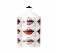 AlphaDesignLuxe Bougeoir italien fabriqué à la main - Vase d'art moderne avec motif visage féminin, pot d'aromathérapie élégant pour décoration de table (lèvres de six couleurs)
