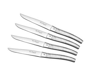 ALPHONSE Coffret en bois palette de 4 Couteaux à Steak acier manche écorce LOU LAGUIOLE