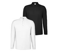 ALPIDEX Lot de 2 Polos Homme Polo Shirt 100% Coton Manches Longues Shirt Classique Casual Uni S M L XL XXL 3XL 4XL 5XL, Taille:XXXL, Couleur:Cloud