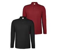 ALPIDEX Lot de 2 Polos Homme Polo Shirt 100% Coton Manches Longues Shirt Classique Casual Uni S M L XL XXL 3XL 4XL 5XL, Taille:4XL, Couleur:Sunset