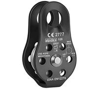 ALPIDEX Poulie de Renvoi 22 KN | Fix Pulley | Poulie de Mouflage | Norme EN12278 | Câbles Jusqu'à 13 mm Diamètre | Palan à Câble | Treuil Guide Câble | Oulies de Levage, Couleur:Noir