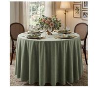 ALPILLES - Nappe Ronde Ø 180 cm - 100% Polyester Entretien Facile vert