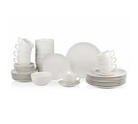 Vaisselle - ALPINA - Service de Table 40 Pièces - 8 Personnes - Lavable au Lave-vaisselle - Porcelaine