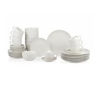 Vaisselle - ALPINA - Service de Table 40 Pièces - 8 Personnes - Lavable au Lave-vaisselle - Porcelaine