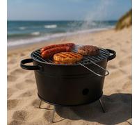 alpina Barbecue Charbon ¿32 cm BBQ Compact et Portable - Barbecues sur Pieds - Grille en Acier Inoxydable - Barbecue pour Jardin et Balcon - Noir