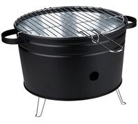 alpina Barbecue Charbon 32 cm - BBQ Compact et Portable - Barbecues sur Pieds - Grille en Acier Inoxydable - Barbecue pour Jardin et Balcon - Noir