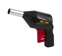 alpina Barbecue Fan - Ventilateur de barbecue manuel - Accélère l'allumage du charbon de barbecue - En plastique - Dimensions : 20 x 5 x 17,7 cm - Couleur : noir avec poignée rouge