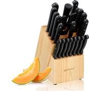 ALPINA Bloc à couteaux, 22 pièces, bois, noir