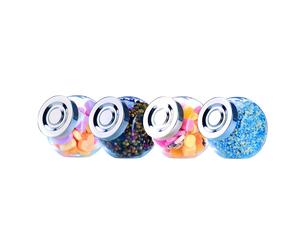 Alpina Bocal Verre - Lot de 4 Bocaux 200 ml avec Couvercle à Vis - Bocal Epices