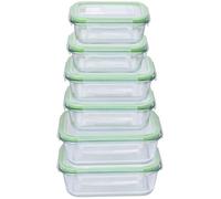 Alpina Boîtes de conservation en verre 12 pièces – micro-ondes, congélateur, lave-vaisselle – Vert