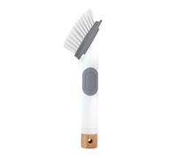 Alpina Brosse à vaisselle avec tête large et distributeur de savon - 25 cm - Blanc