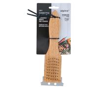 Alpina Brosse de nettoyage pour barbecue 2-en-1 en inox/chêne