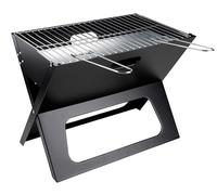 alpina Charbon de Bois de Table - Portable avec Grill et Couvercle - Compact pour Jardin et Extérieur - BBQ à Charbon - Argent