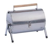 Alpina Charbon Grill - Mini Grill - Barbecue de table portable avec plaque de barbecue - Grill au charbon pour jardin et camping - BBQ compact et léger - Argenté