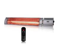 Alpina Chauffage Extérieur Terrasse 2000w - Radiateur Électrique Infrarouge Avec Télécommande - Chauffage Infrarouge - Montage Plafond Ou Mural - Étanche Ip55 - 67,5 X 10,5 X 7 Cm Gris