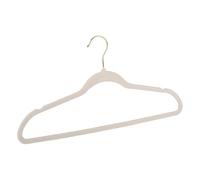 alpina Cintres 10 Pièces - Cintres Antidérapant en Velours - Cintre pour Pantalon avec Crochet Métal Doré - Hangers Clothes Armoire - Creme